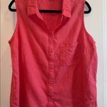 GEORGE BRAND FROM UK CORAL COLORED LINEN VISCOSE SLEEVELESS BUTTON DOWN TOP XL Pink Photo 0