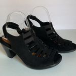 Cloudwalkers Villa Women’s Black Slingback Heeled Sandals Sz 8W Comfort Wide Fit Photo 2