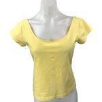 Worth Women's Yellow Short Sleeve Scoop Neck Casual T Shirt Tee Top Size S Photo 0