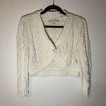 Tommy Hilfiger  Cardigan Cream Cropped Cableknit Cardigan Sz L EUC 90s Y2K Style Photo 0