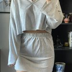 Blue Blush Long Sleeve Crop And Skirt Set Photo 0