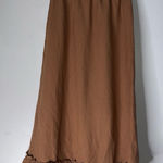 Harvé Benard Harve Benard Linen Blend Maxi Skirt Ruffle Hem Brown Size 8 Photo 0