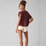 Anthropologie By  Short Sleeve Top Embroidered NWT $98 Medium SOFT Photo 2