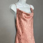 Lulus  Dress Cowl‎ Neck Pink Floral Print Iridescent Size Small Midi Side Slit Photo 12