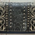 Montana West Embroidered Studded Black Leather Wristlet Wallet Western Rodeo Photo 5