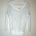 Guess  Women Sweater Small White Open Knit 3/4 Sleeve V- Neck Photo 0