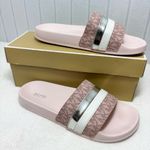 MICHAEL Michael Kors Brandy Pink and Silver Slide Size 8M Photo 0