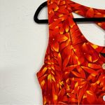 Scarlett Vintage  Orange Floral Button Front Midi Dress Women’s 14 1990s Summer Photo 4