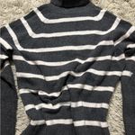 A New Day  Charcoal and White Striped Turtleneck Sweater Size S Photo 11