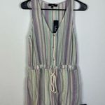 Lulus Forever Adventure Lilac Multi Striped Drawstring Romper Purple Photo 1