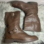 Arthur Beren GRAVATI Women’s Moto Ankle Brown Leather Buckle Boots Size 7.5 Brown Photo 4