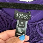 Enfocus Studio , New Asymmetrical Purple Lace Dress, size 12 Photo 4