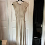 Wilfred  Stripe Ruffle Sleeve Open Back Jumpsuit Photo 3