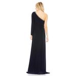 Mac Duggal ‎ 26039 Midnight One Shoulder Long Sleeve Asymmetric Formal Gown NWT Photo 1