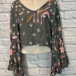 NWT Bel Kazan Women's XS Ophelia Blouse In Gray Ask Batik Photo 0