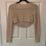 Unbranded Square Neck Long Sleeve Knit Crop Top Photo 2