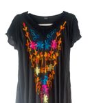 Fashion Force One Size Black Neon‎ Multicolor Floral Swimming Cover Up Photo 1