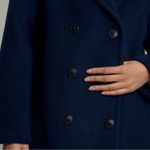 Anthropologie NWT  Maeve double breasted wool blend coat in navy blue Photo 2