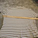 Studio Works  Size Extra Large XL Striped Stripes Brown White Cotton Mock Neck Photo 6