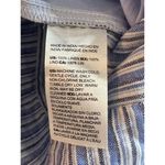 Chico's Linen Capri Pants Size 3 (16) Blue White Striped Button Accents Coastal Photo 5