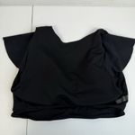 Torrid  0 US L Wireless Flutter Sleeve Bikini Top Swimsuit Swim Black Tie Front Photo 10