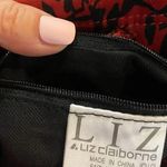 Liz Claiborne red & black print handbag, silver handles. 9” X 8” NWT Photo 7