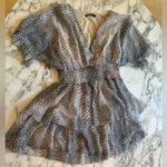 ZARA EUC  Neutrals Printed Animal Patterned Tiered Mini Dress Sz XL Photo 1