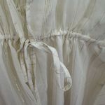 Club Z Collection Ivory Gold Metallic Stripe Swim Coverup Boho Tassel Size 2X Photo 3