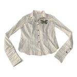Jessie USA size large Striped Shirt with Butterfly Detail 90s y2k whimsigoth rod White Photo 1
