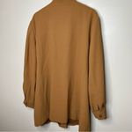 Liz Claiborne Elisabeth by  Caramel Brown Button Down Long Sleeve Shirt Photo 6
