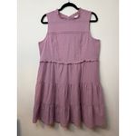 belle du jour Womens Dress Mauve Pink Ruffled Layered Sleeveless Key Hole Sz L # Photo 3