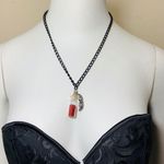 Masquerade Red Glitter Sparkle Necklace New Photo 9