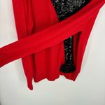 Vintage Red Christmas Sweater Size Medium Sequins Bow Silk Angora Bow Photo 6