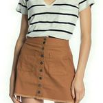 Madewell High Waist Snap Skirt Retro Patch Pockets Raw Hem Rust Brown Size 0 Photo 0