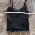 Urban Outfitters BDG Black Ribbed Lace Trim Women’s Baddie Tank Top  Sz S EUC Photo 4