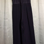 Sugar + Lips Size M Black Lace Top Jumpsuit Elegant Party Evening Wide Leg Pants Size M Photo 0