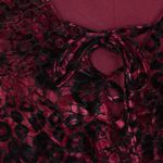 Venus Womens Crushed Velvet Bell Sleeve Top Size L Red Black Dark Romantic Goth Photo 3