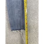 Free People  Women's Blue Denim Jeans Raw Hem Size 28 Cotton Blend Button Fly Photo 5