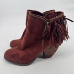 Not Rated Brown Fringe Faux Suede Booties Sz 9.5 Photo 2