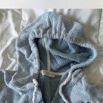 Ocean Drive Blue and White Hoodie with Rope Drawstrings Photo 3