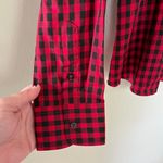 Lauren Ralph Lauren Women’s Gingham Button Down Emblem Patch Top Red Black Large Photo 5
