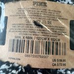 PINK - Victoria's Secret Victoria’s Secret VS pink black and white Pom Pom marshmallow knit blanket Photo 3