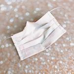 Baby Pink Multicolor Glitter Butterflies Face Mask Photo 2