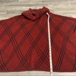 Coco + Carmen  Maroon Red W/Black lining Poncho Photo 3