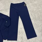Boston Proper  Beyond Travel Blazer Jacket Pants Womens Large 10 Navy Stretch New Photo 1