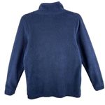 L.L.Bean  Navy Blue Mock Neck Fleece Pullover Hand-Warming Pouch Size XS Photo 1