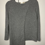 100% Cashmere Faux Wrap Sweater Gray Photo 0