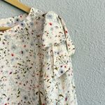 Rebecca Taylor ‎ Silk Vivianna Tie Pullover Blouse Floral Print Size 4 EUC Photo 2