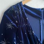 Modcloth x Collectif Vixen Match Fireworks Print Blue Velvet Midi Dress Photo 6