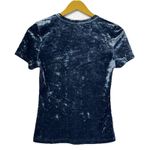 Free People  Intimately Crushed Velvet Baby Tee Size M Blue Cropped Grunge Y2K Photo 1